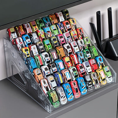 Estante de Exhibición Acrílico Versátil para Coches de Juguete y Joyería - Apilable, Diseño de Múltiples Capas, Perfecto para Regalos de Navidad y Fiestas