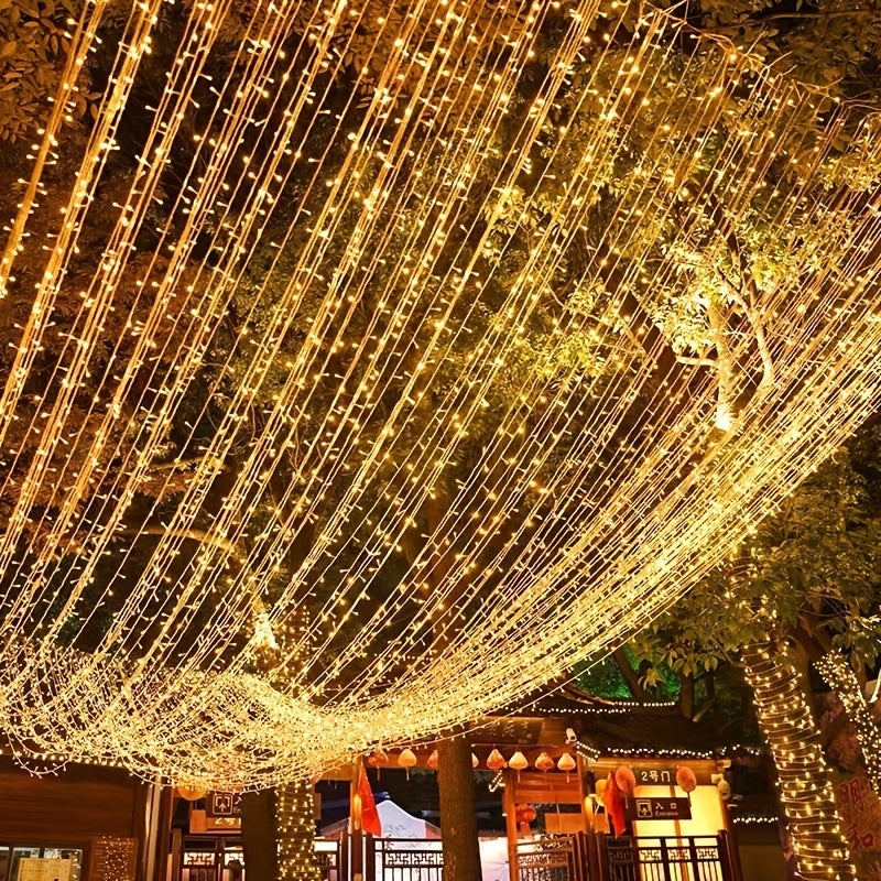 Luces de cuerda solares AMILL, 8 modos de parpadeo Luces de hada blancas cálidas, IPX4, para exterior, árboles, jardín, decoración de Navidad, colores mixtos, material de cobre, alimentadas por energía solar, control por botón, iluminación ambiental mult
