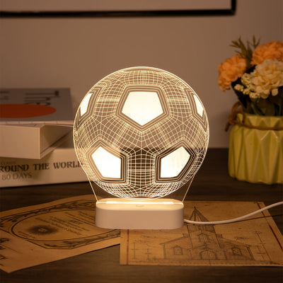 Luz Nocturna de Fútbol con Alimentación USB - Diseño Moderno de Rejilla Hexagonal, Lámpara Decorativa de Deportes Iluminada para Sala de Estar, Dormitorio, Baño - Iluminación Creativa de Mesa, Decoración de Sala de Fútbol