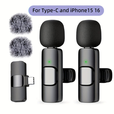 Microfono sin varillas de Solapa con Clip para iPhone, iPad y Android USB-C, Grabación de Audio y Video, Transmisión en Vivo e Entrevistas, Plug and Play