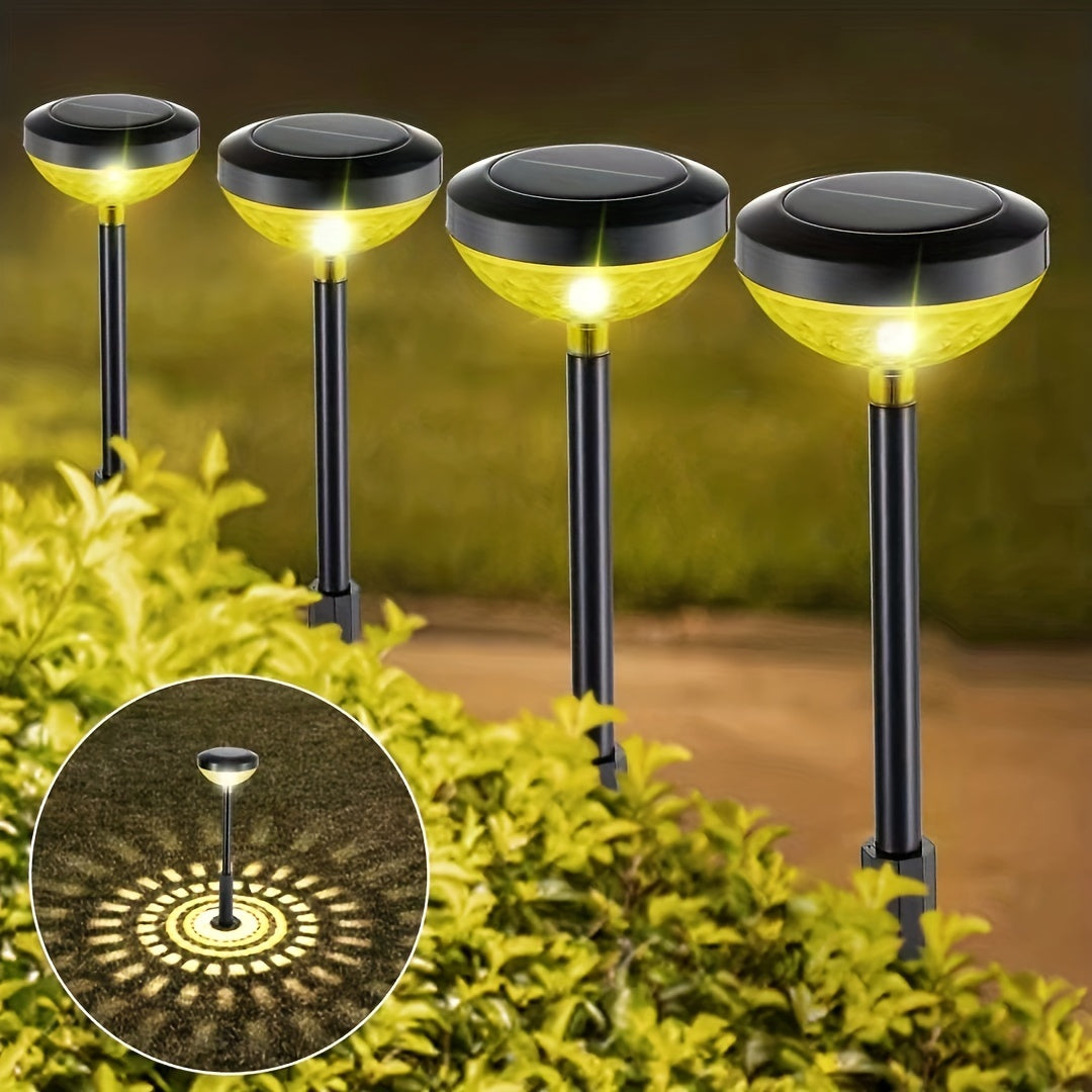 Conjunto de Luces Solares para Caminos de 2PC4PC6pcs con Gradiente de Colores Cálido y LED, Luz Solar Exterior, Lámpara de Iluminación Solar, Luz Decorativa para Jardín Solar en Acera, Patio Trasero, Paisaje de Césped, Área Escénica, Campamento Universit
