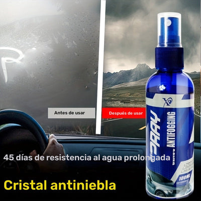Espray anti-neblina de vidrio de 45 días de duración, a prueba de neblina, para ventanas de automóvil y cascos - Fácil de aplicar, mejora la visión clara para parabrisas y vidrio interior, visibilidad interior | Aplicación fácil | Espray de larga duració