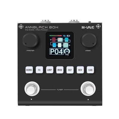 ANNBLACK BOX Procesador de Pedales para Guitarra y Bajo - 80 Preestablecidos + 6 Módulos Personalizables, Grabación Inalámbrica/OTG, Tiempo de Ejecución de 10H, 20 IR Cab SIM, Alimentado por USB/Batería, Equipo de Estudio de Grabación, Unidad de Efectos