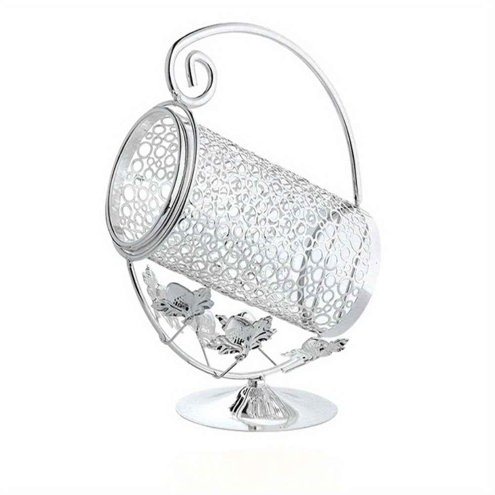 Soporte Elegante para Botella de Vino Individual - Metal con Patrones Intrincados de Hojas y Enredaderas, Acabado Dorado para Mesa en Sala de Estar, Cocina o Comedor - Portavinos Decorativo, Adorno para la Cocina