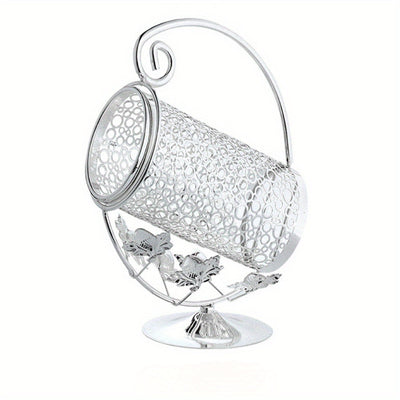Soporte Elegante para Botella de Vino Individual - Metal con Patrones Intrincados de Hojas y Enredaderas, Acabado Dorado para Mesa en Sala de Estar, Cocina o Comedor - Portavinos Decorativo, Adorno para la Cocina