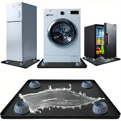 Almohadilla de lavadora de plástico de silicona con 4 bases elevadas para limpiar debajo, protector de suelo antideslizante, bandeja de refrigerador antiofusión, almohadilla de secadora multifuncional duradera, lavadora de vino para mini refrigerador, ma