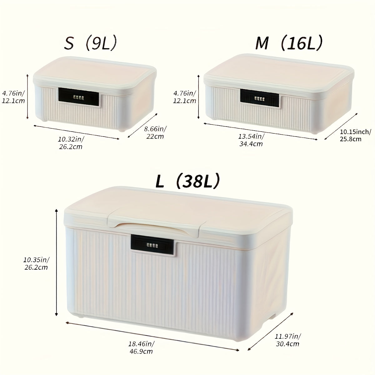 Caja de Almacenamiento con Cerradura y Teclado Numérico - Cajón Seguro por Combinación para Objetos de Valor, Documentos y Electrónica | Material Duradero para Organización en Casa, Oficina o Coche
