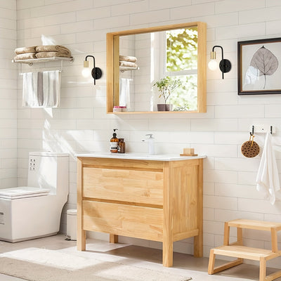 2 lámparas de pared para baño, juego moderno en y dorado estilo vintage, iluminación montada en la pared para sala, cocina o pasillo