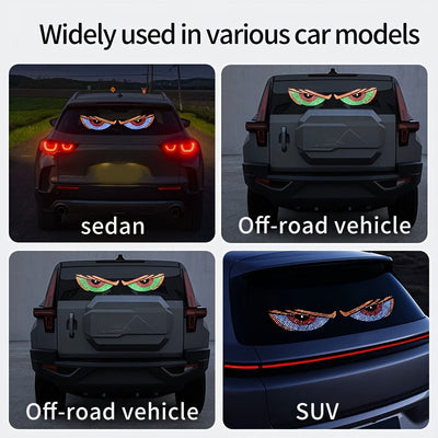 2 luces LED para auto Ojo del Diablo, lámpara de ojos de demonio para camión con alimentación USB, luz ambiental sin necesidad de cableado, luz decorativa para vehículo