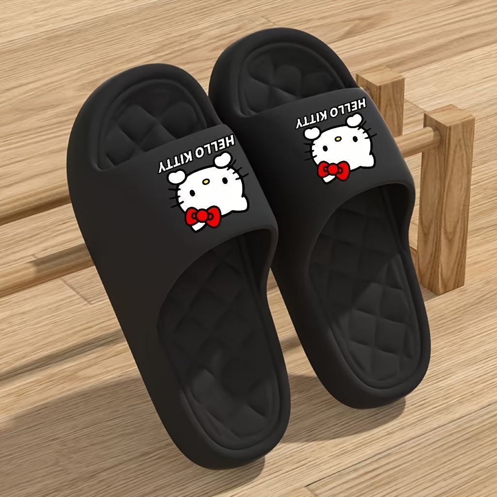 Zapatillas Hello Kitty con Lazo Lindo, Estilo Pareja para Mujer, Sandalias de Baño y Playa Unisex, Cómodas y Ligueras en Material EVA, Disponibles en Rosa/Blanco/