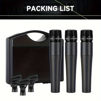 Set de 3 micrófonos dinámicos profesionales X-Duomic SM57