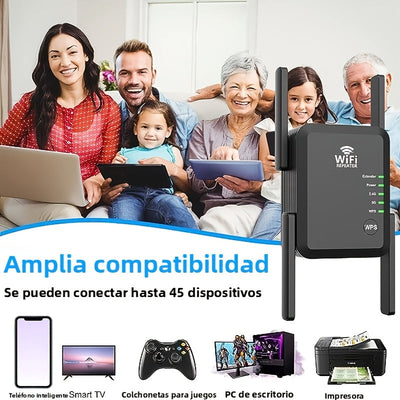 Amplificador de WiFi, Amplificador de Señal Banda Doble 5G 1200Mbps para Hogar, Cubre hasta 7000 Pies Cuadrados y 20 Dispositivos