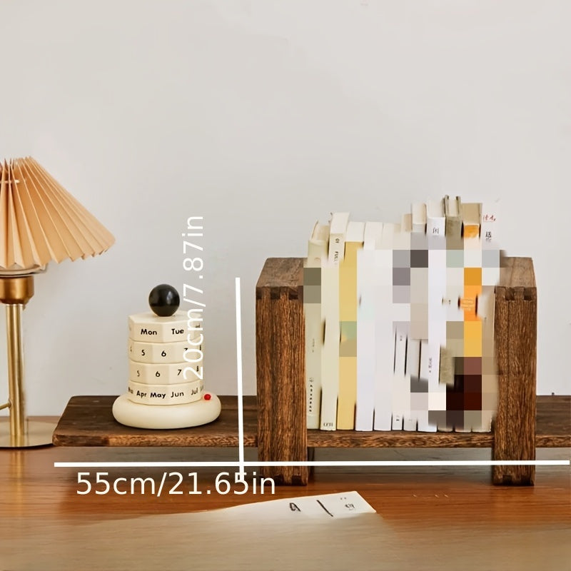 Estantería de Madera Ajustable y Extraíble - Organizador de Escritorio Compacto para Ahorrar Espacio para Libros, Revistas, Oficina y Decoración del Hogar - Sin Montaje Necesario, Decoraciones de Estanterías, Estantes Utilitarios