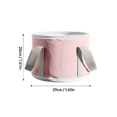 Explor Foot Spa - Cubo Portátil Plegable para Baño de Piernas y Pies con Asas Ergonómicas, Sin Necesidad de Electricidad, No Tóxico & Libre de Formaldehído, Diseño Rosa y Gris para Relajación en Casa o Viajes