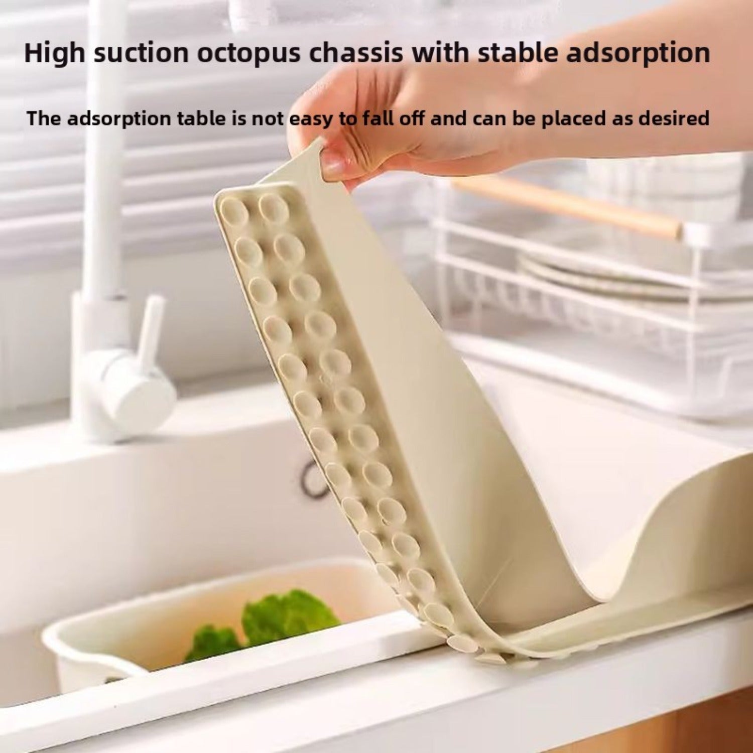 Guarda de salpicaduras de fregadero de silicona con ventosa - Cubierta impermeable para cocina moderna, lavavajillas y bandeja de verduras, diseño duradero y fácil de limpiar reduce el desorden, mejora la seguridad, protector de lavavajillas, barrera fle