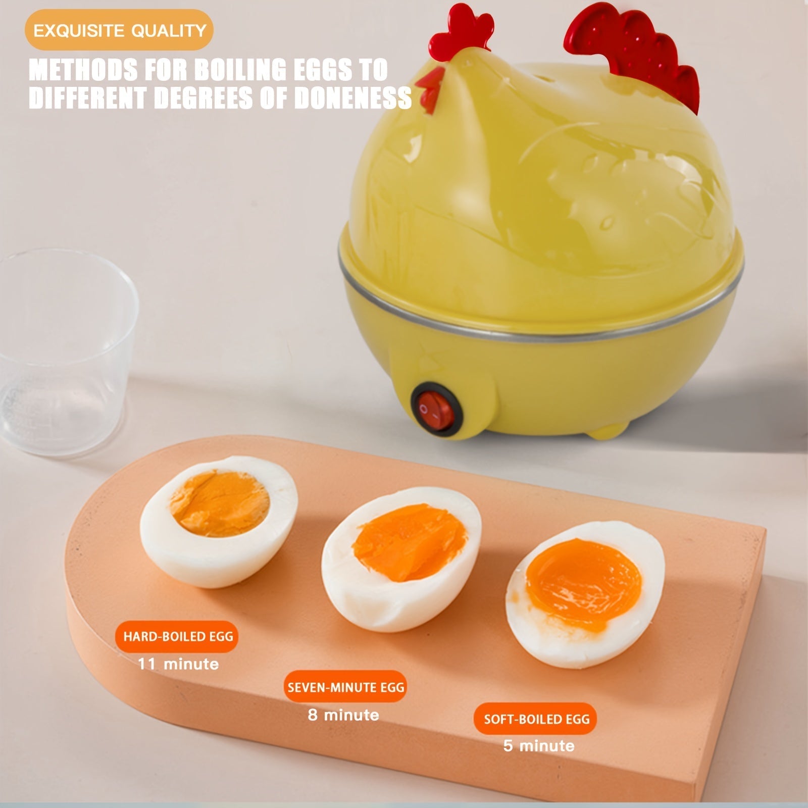 Vaporizador de huevos | Enchufe americano | Cocedor multifuncional para hogar | Monocapa | Vaporera de cocina | Siete orificios para huevos | Ideal para cocinar y vaporizar maíz en cocinas domésticas | Mini vaporera | Máquina pequeña para flan | Hallowma