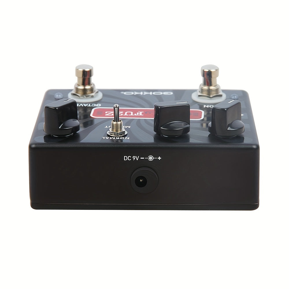 GOKKO Pedal de Bajo - Efecto Fuzz Octava Alta con Doble Interruptor (Encendido/Apagado), Control de Voltaje, True Bypass, Alimentación USB, Construcción en Aluminio Resistente para Bañistas y Guitarristas Eléctricos - GK-31, Grabación de Estudio, Calidad
