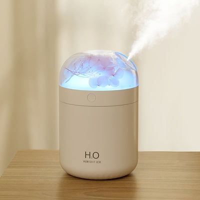Humidificador de Alta Calidad con Flores Románticas Eternas y Aromaterapia - Luz de Degradado Colorido, Hidratación de Belleza Nano Mist, Alimentado por USB, 500ml