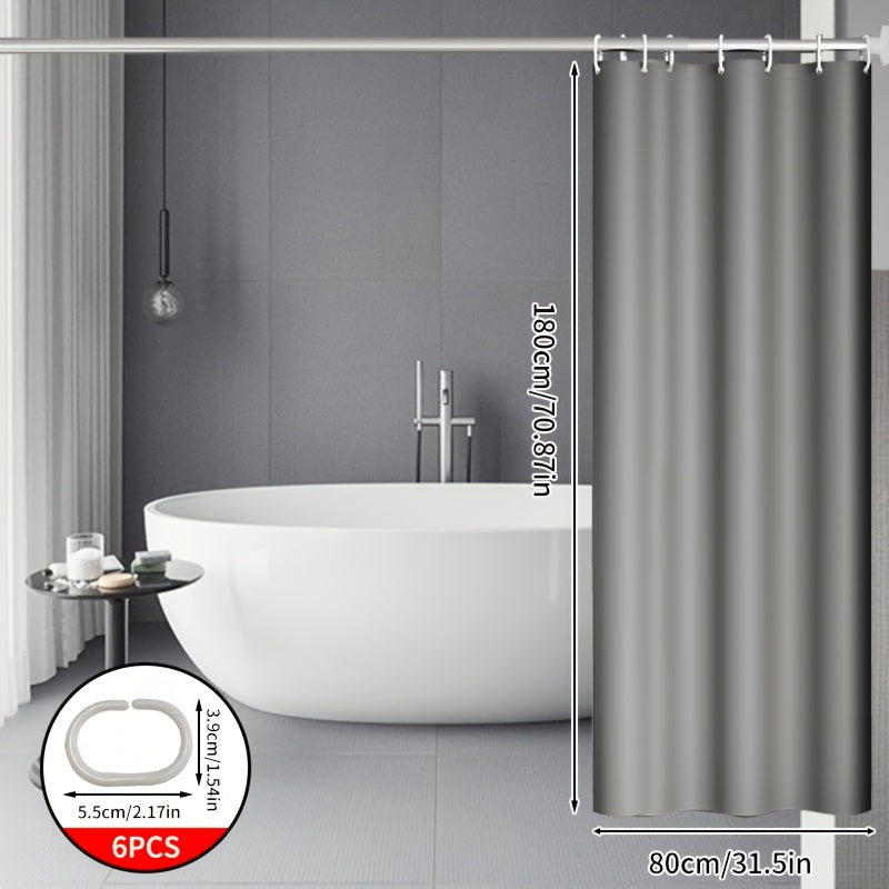 Conjunto de cortinas de ducha decorativas de color gris puro, cortina de ducha de alta gama y elegante, cortina de puerta de partición de baño, cubierta de ducha, cortina de ducha de partición de baño.