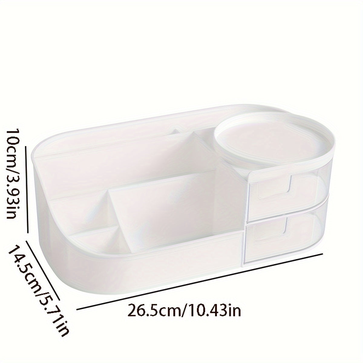 Organizador de Maquillaje de Tocador con Espejo - Caja de Almacenamiento de Cosméticos Estilo Cajón para Cuidado de la Piel, Lápiz Labial y Más - Soporte Ligero de Plástico para Encimera