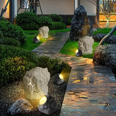 2pcs Luces de Resina Solar, Lámpara LED para Paisaje Exterior Blanco Cálido/Blanco Foco, Suelo Enterrado, Superficie Pulida, Portátiles con Control de Interruptor, Adecuadas para Parques, Villas, Céspedes, Decoraciones de Bodas y Cumpleaños - Impermeable