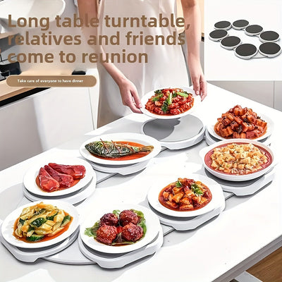 8 bandejas Susan Perezoso Giratorio Mesa de Comedor bandeja, diseño deslizante mesa Giratorio bandeja de servicio, adecuado para mesas rectangulares o redondas, bandeja giratoria de cocina reutilizable, perfecto para fiestas, reuniones familiares