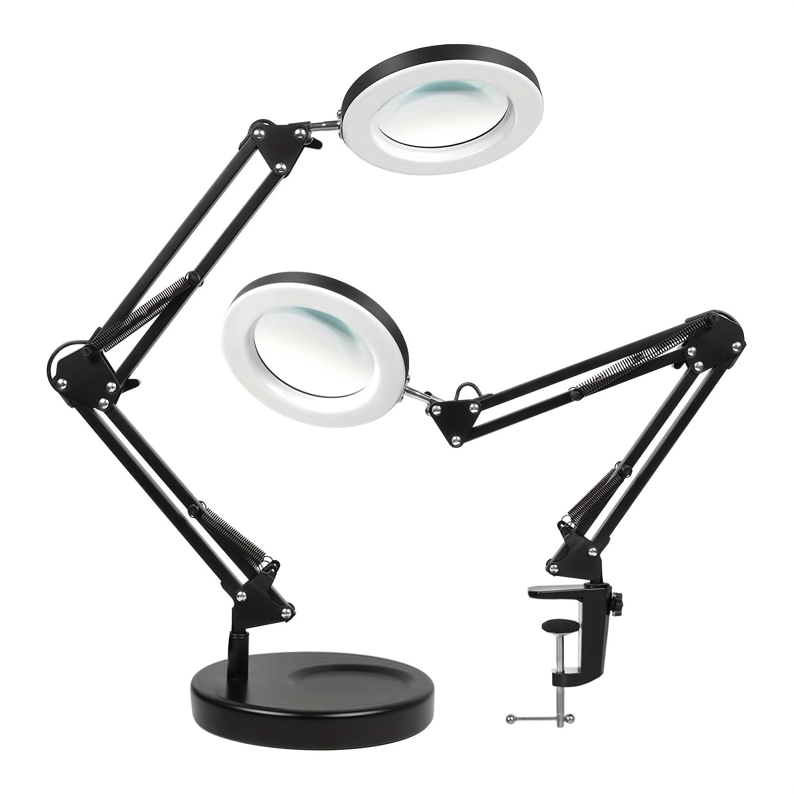 1pc Lupa LED de 10x, Diámetro de 9cm con Brillo Ajustable y Modos de Luz, Incluye Soporte y Base, Ideal para Lectura, Manualidades, Reparaciones, etc