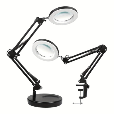 1pc Lupa LED de 10x, Diámetro de 9cm con Brillo Ajustable y Modos de Luz, Incluye Soporte y Base, Ideal para Lectura, Manualidades, Reparaciones, etc