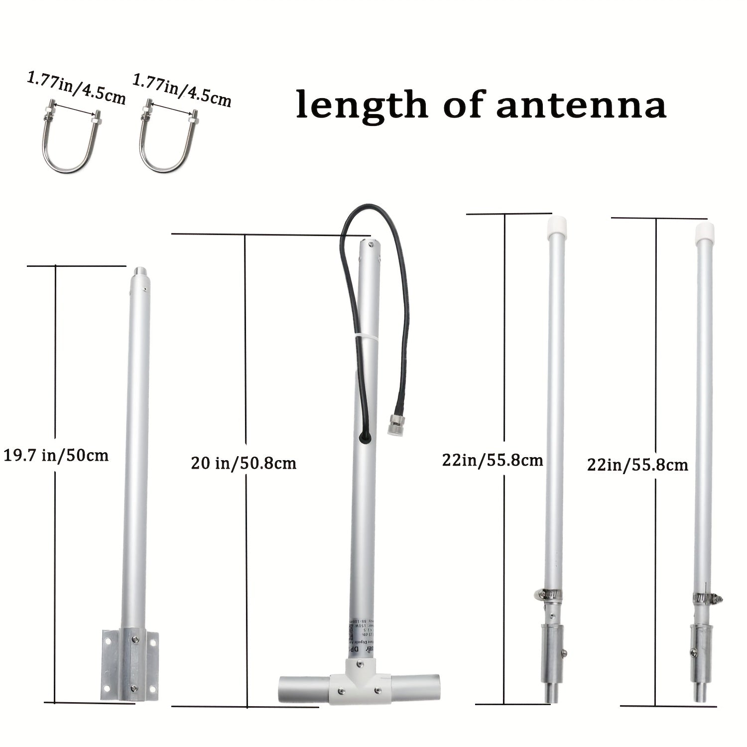 Antena de Radio FM/HD de Largo Alcance para Exteriores 88-108MHz - Poste Ajustable de Aleación de Aluminio, Conector PL259 Macho, Entrada Máxima de 150W, VSWR <1.3 para Receptores Onkyo Yamaha Marantz - Recepción Mejorada del Señal, Instalación Fácil, An