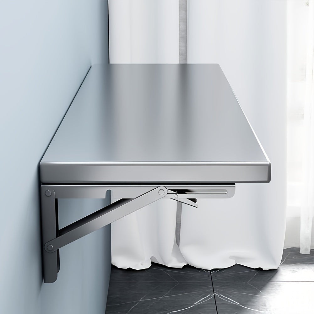 Estante plegable de acero inoxidable para montar en la pared - Organizador de cocina sin ensamblaje y resistente al óxido, con almacenamiento abierto para especias, utensilios y ollas - Diseño clásico que ahorra espacio para cocinas modernas, almacenamie