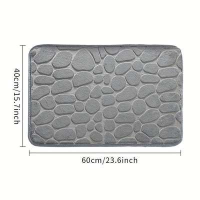 1pc Alfombra/1set Cinta para Alfombra con Relieve de Guijarros, Alfombra Suave y Cómoda, Alfombra de Espuma de Memoria - Absorbente Rápida y Lavable - Accesorios de Baño Antideslizantes/Alfombras Cinta de Doble Cara, Cinta para Alfombra Reutilizable y La