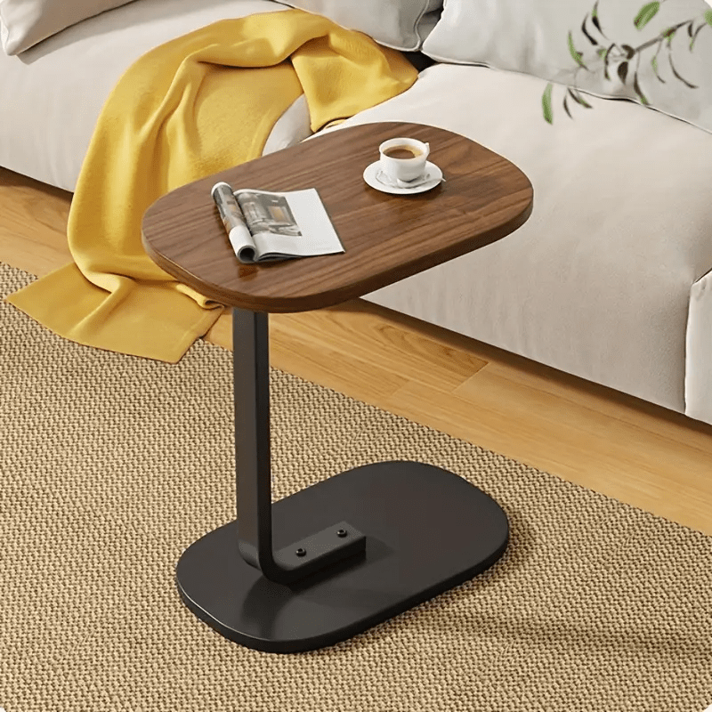 [2 Colores Disponibles] Mesa C en forma de C para vagos, se puede empujar y tirar y colocar a voluntad, resistente y duradera, adecuada para sala de estar/estancia/estudio!