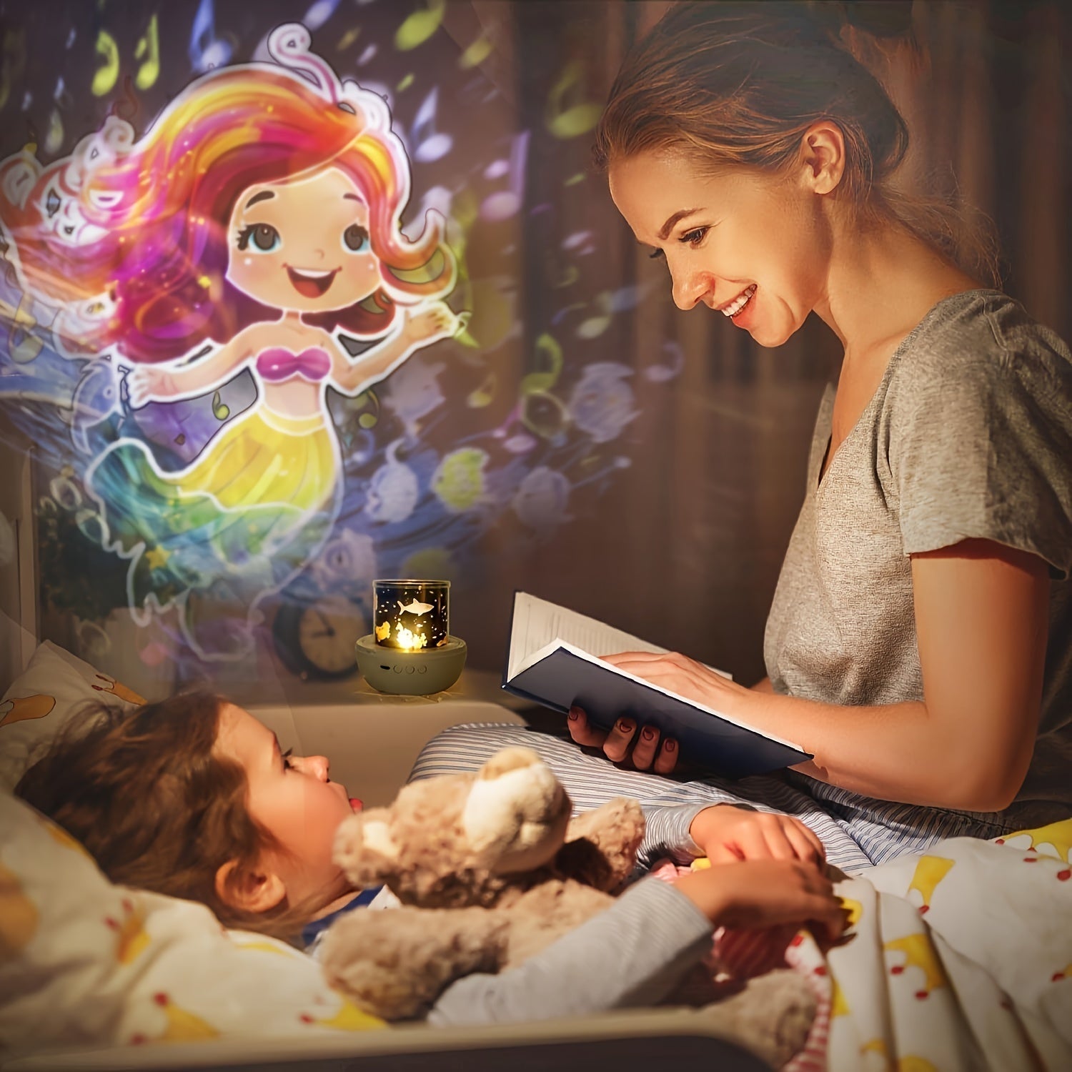 1 pza. lámpara de proyección de fantasía colorida, 21 patrones, luz nocturna de galaxia, proyección navideña, regalo de navidad, luz decorativa para habitación, proyector de cielo estrellado, luz ambiental, luz nocturna