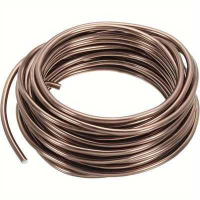 1 Rollo de Alambre Flexible para Bonsái Resistente - 4mm de Grosor x 23 Pies de Largo, Aluminio Anodizado Antioxido Marrón, Soporte para Plantas y Arreglos Florales, Ideal para Jardineros Profesionales y Casuales, Uso Interior/Exterior, Diseño Enrollado,