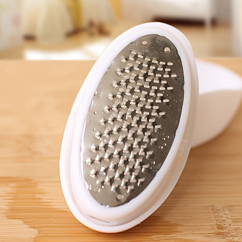 1 pieza Lima para Pies y Manos en Forma de Huevo - Acero Inoxidable Exfoliante Color Claro Beis, Herramienta de Fregado Sin Olor, No Necesita Batería para Cuidados de Pedicura y Manicura en Casa