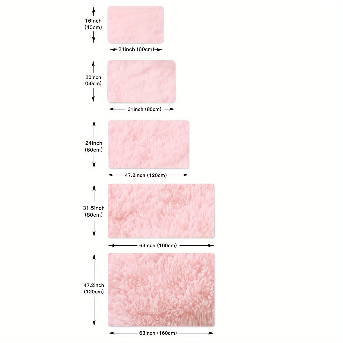 1 alfombra de peluche geométrica color rosa sólido, suave y adorable - Tapete de poliéster esponjoso, cálido y cómodo para dormitorios, porches, pasillos, salas, residencias - Estética única de decoración para el hogar, tapete para sala | Decoración mode