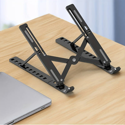 1 Soporte Portátil Plegable para Laptop - Estante de Enfriamiento Ajustable en 10 Niveles, Diseño Ahorrador de Espacio Compatible con Todas las Computadoras, Blanco, Estructura Robusta