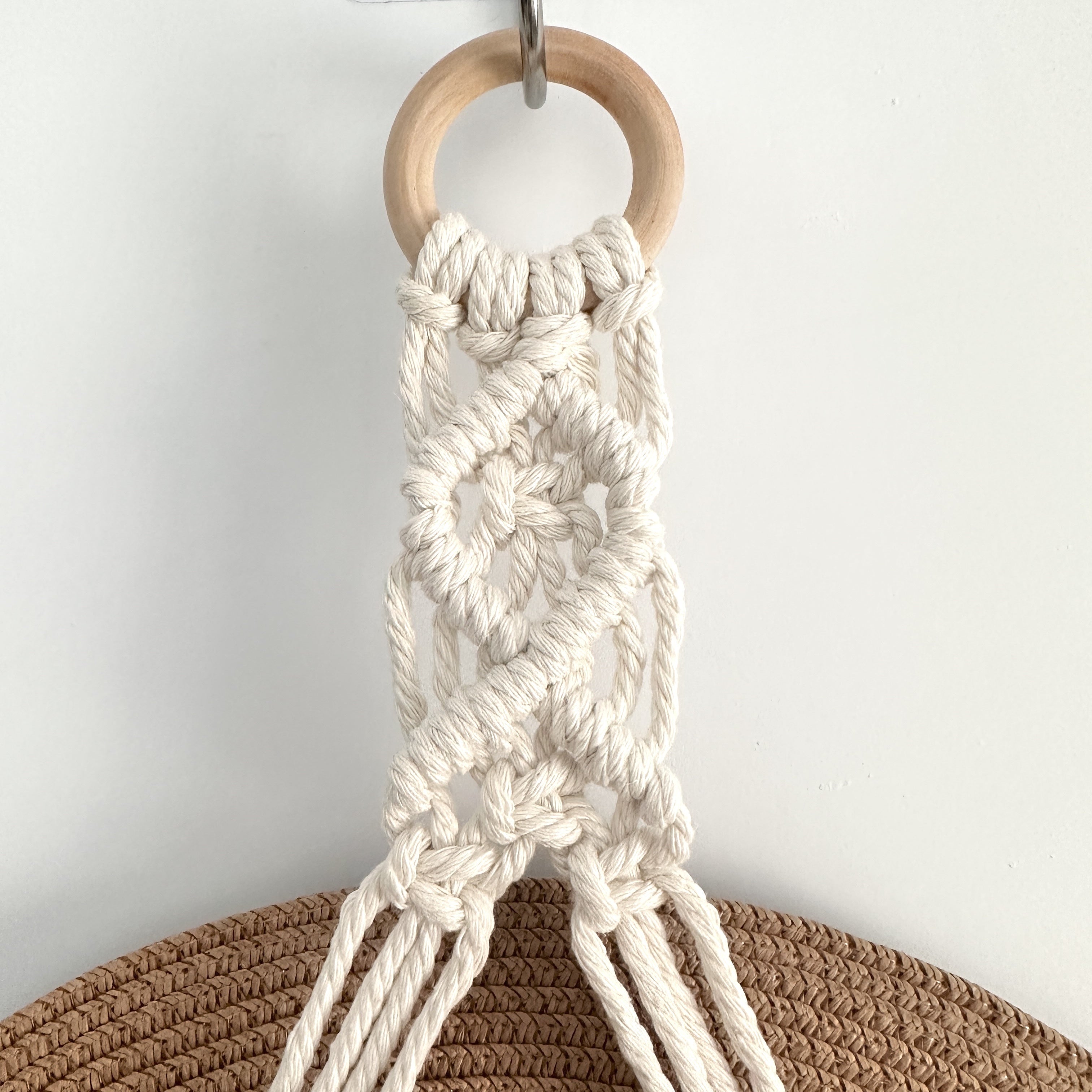 Conjunto de 1/3 perchas para sombreros macramé estilo bohemio para pared, organizador de estante para mujeres bohemia, expositor colgante de tejido manual decorativo para gorros de ala ancha