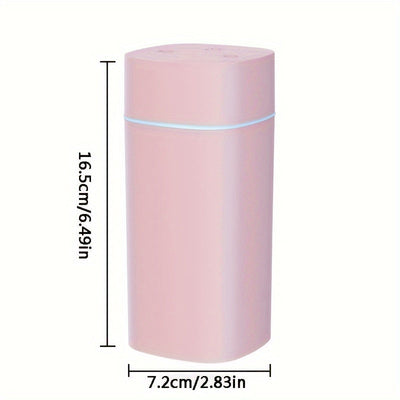 Humidificador de Doble Puerto con Capacidad de 600 ml - Diseño Moderno y Elegante, Gran Salida de Niebla, Apagado Automático, Tapa Extraíble para Fácil Limpieza, Ideal para Hogar, Oficina y Coche, Humidificador Compacto de Escritorio | Banda Brillante De
