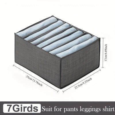 1 caja de almacenamiento de ropa plegable, divisor de ropa de denim jeans, organizadores de armario y cajón para ropa interior y calcetines, tela no tejida, lavable a mano/secar limpio