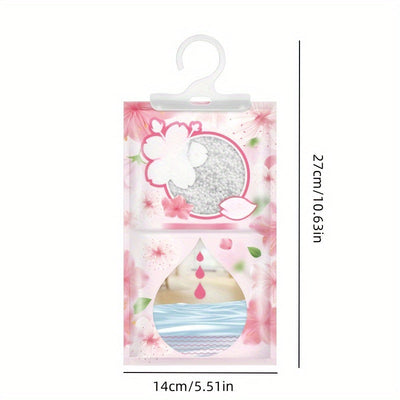2/5 piezas de bolsas de deshumidificador estilo flor de cerezo, absorción de humedad y sequedad, adecuadas para dormitorio, sala de estar, cocina, baño, residencia, almacén, etc. - Bolsas de humedad colgantes para el hogar, deshumidificador portátil