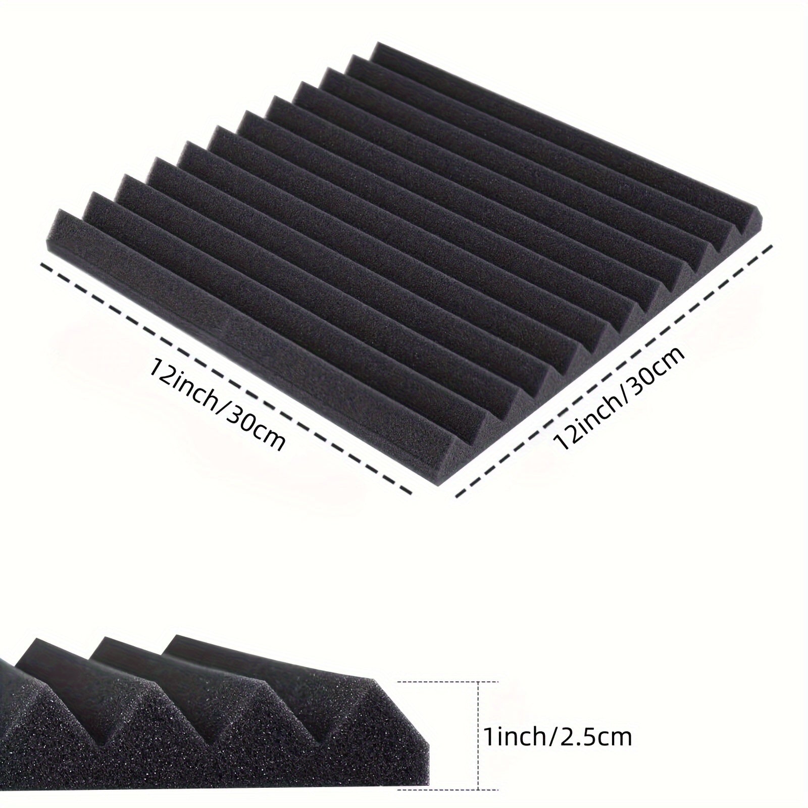 24 Paneles de Espuma Acústica, Azulejos de Cuña Absorbentes de Sonido de Alta Densidad para Reducción de Ruido y Tratamiento de Eco, Espuma Retardante de Llama para Estudios de Grabación, Cines en Casa, Oficinas y Salas de Juegos