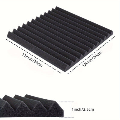 24 Paneles de Espuma Acústica, Azulejos de Cuña Absorbentes de Sonido de Alta Densidad para Reducción de Ruido y Tratamiento de Eco, Espuma Retardante de Llama para Estudios de Grabación, Cines en Casa, Oficinas y Salas de Juegos