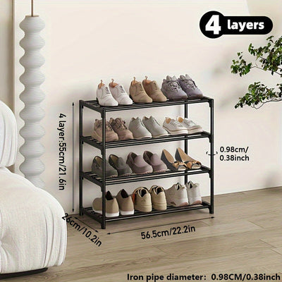 1 estante para zapatos de varios niveles, resistente, fácil de armar, organizador de calzado para entrada, pasillo, dormitorio, sala, hogar o residencia, 2 a 8 capas