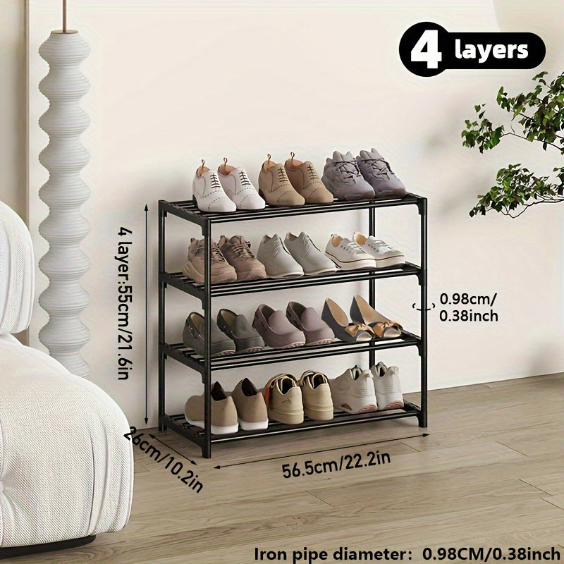 1 estante para zapatos de varios niveles, resistente, fácil de armar, organizador de calzado para entrada, pasillo, dormitorio, sala, hogar o residencia, 2 a 8 capas
