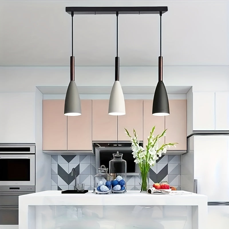 1 ud Lámpara Colgante Nórdica - Moderna Minimalista Simple Multicolor de 3 Cabezas para Cocina, Comedor y Área de Café