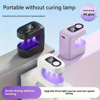 Lámpara de curado de uñas LED recargable por USB portátil de FEIYBA para esmalte de gel - Curado rápido, temporizador de 2 velocidades, pantalla digital, diseño compacto - Hermoso regalo para mujeres y técnicos de uñas, accesorios de belleza elegantes, h