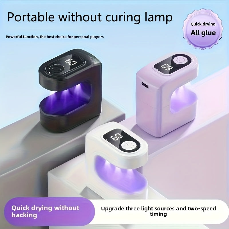 Lámpara de curado de uñas LED recargable por USB portátil de FEIYBA para esmalte de gel - Curado rápido, temporizador de 2 velocidades, pantalla digital, diseño compacto - Hermoso regalo para mujeres y técnicos de uñas, accesorios de belleza elegantes, h