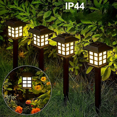 2 Paquetes, Luces Solares Cálidas/Blancas, Luces de Sendero para Jardín, Plugs de Piso para Césped, Paisaje, Acceso, Sendero, Decoración de Porche, Decoración de Patio Chino, Decoración de Terraza, Iluminación Solar, Luces de Paisaje Solares