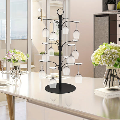 Soporte de árbol de bebidas de metal de 12 tazas - Exhibidor de bar desmontable para whiskey, bebidas, champán y más, soporte de bebidas para fiestas | Soporte de metal elegante | Diseño desmontable